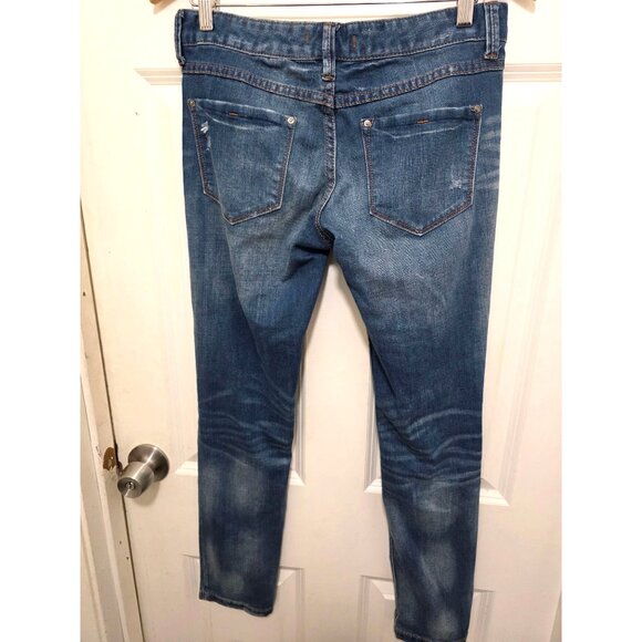 Free People Distressed Skinny Jeans Size 27 Blue Denim Mid-Rise Women's - Picture 3 of 7